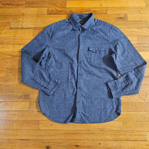 J.Crew Men's Blue Plaid Slim Fit Cashmere Blend Shirt Large